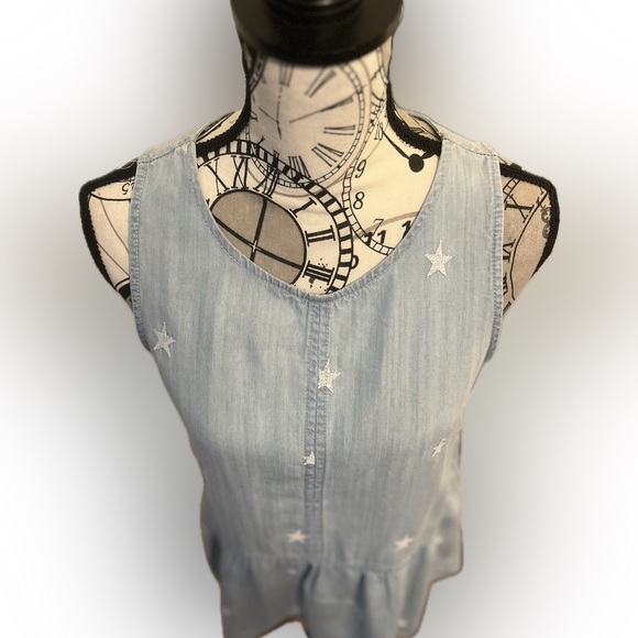 Poplin denim look tank top - Picture 2 of 12